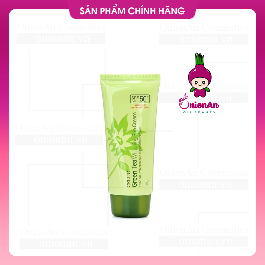 Kem Chống Nắng Cellio Collagen Whitening Sun Cream SPF50+ PA+++ (Xanh)